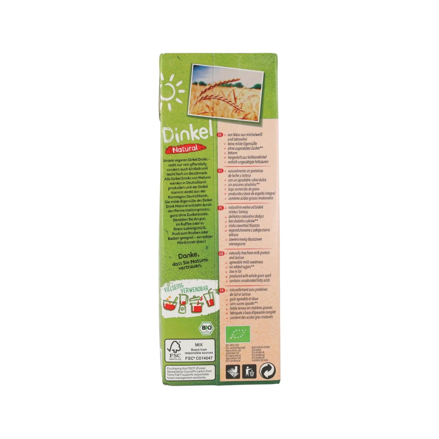 Bebida Vegetal Espelta Bio Vegan Natumi - Imagen 2