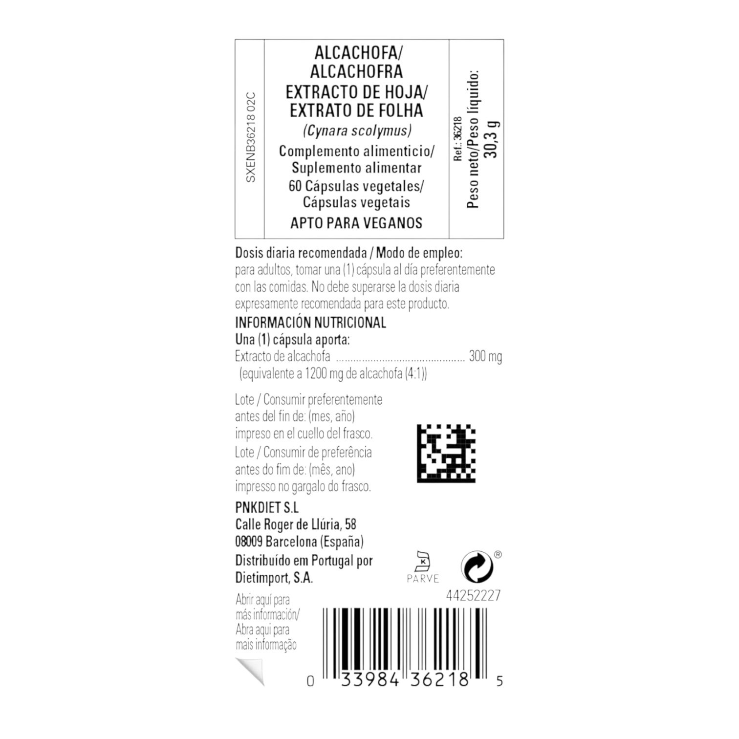 Alcachofa Solgar 60 Cápsulas - Imagen 3