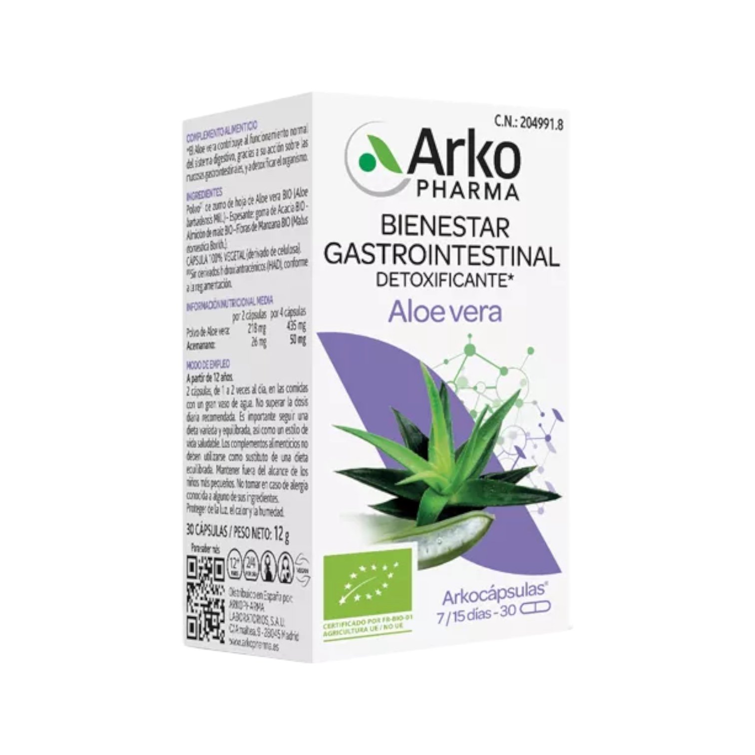 Aloe Vera Arkopharma 30 Cápsulas