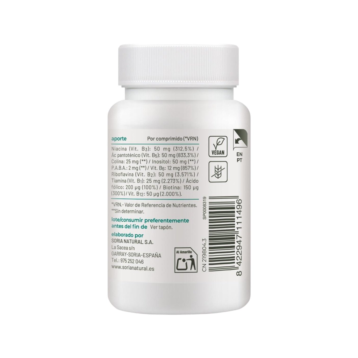 B complex Soria Natural 30 Comprimidos - Imagen 3