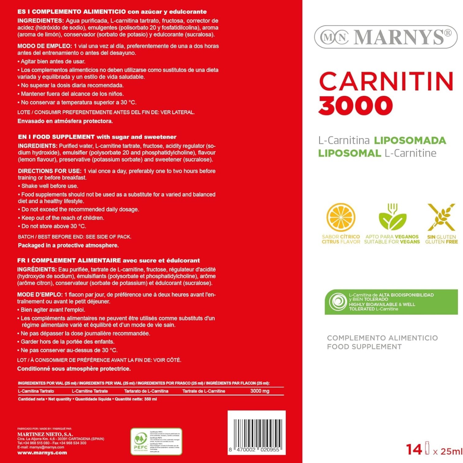 Carnitin 3000 Marnys - Imagen 3