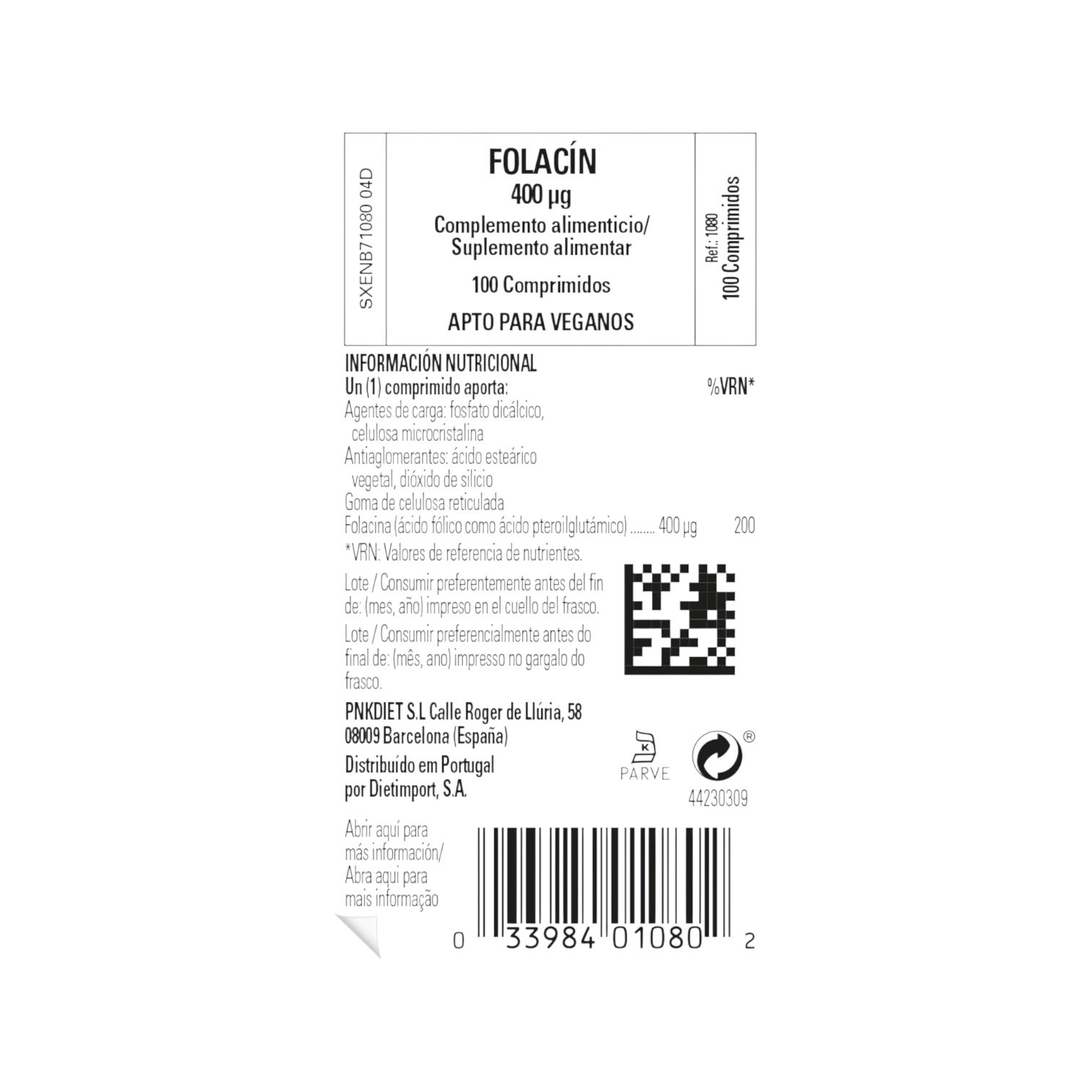 Folacin Solgar Ácido Fólico 100 Comprimidos - Imagen 2