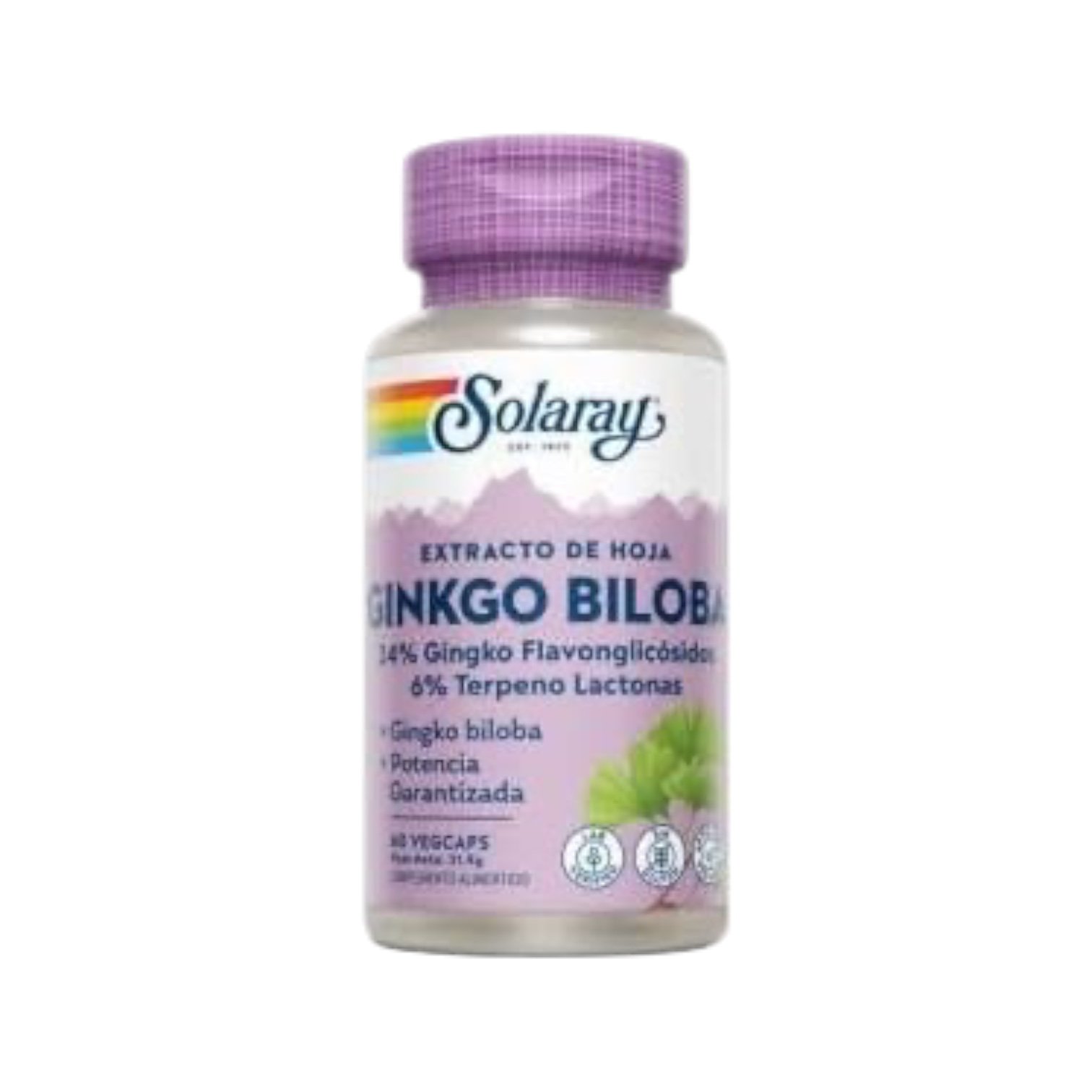 Ginkgo Biloba Solaray 60 Cápsulas - Imagen 2