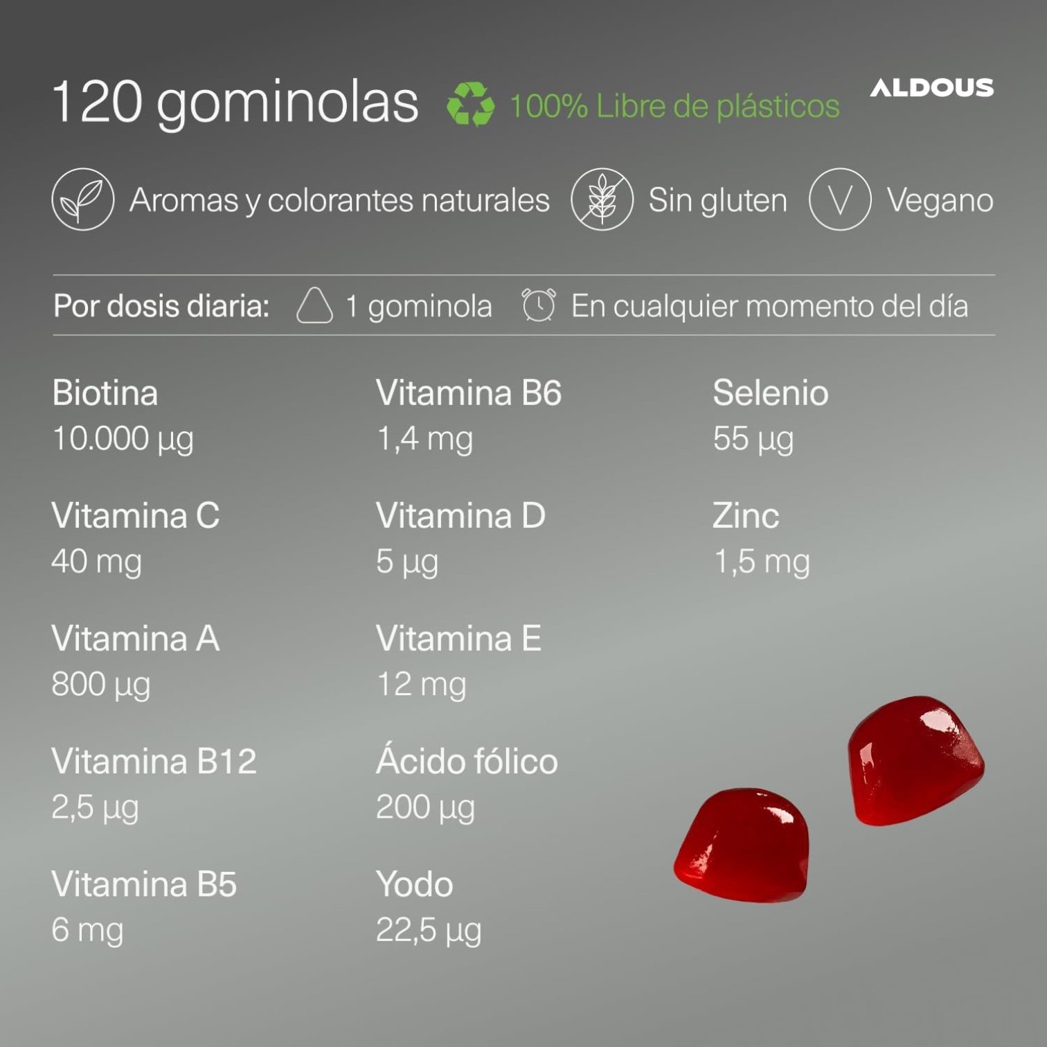 Gummies Biotina + Vitamina C Aldous - Imagen 2