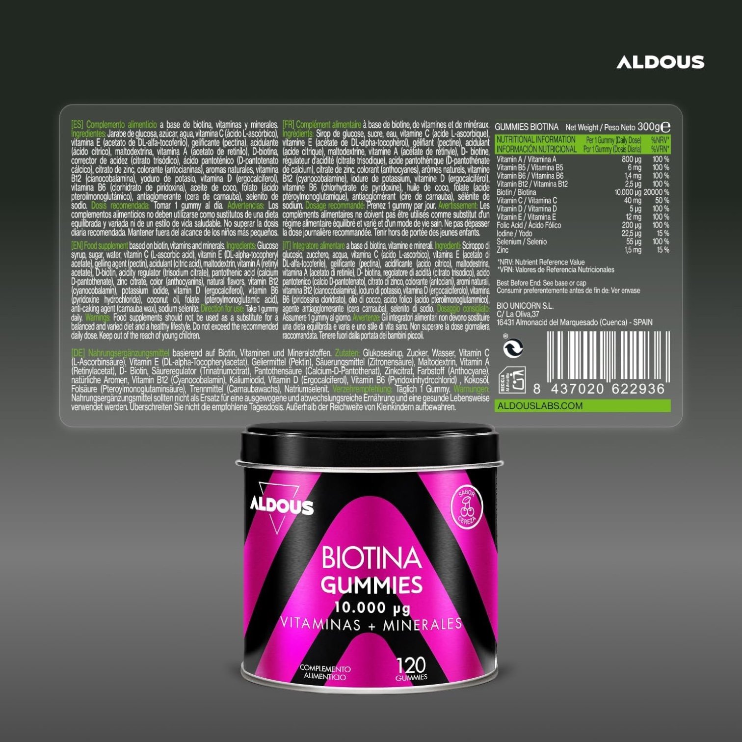 Gummies Biotina + Vitamina C Aldous - Imagen 5
