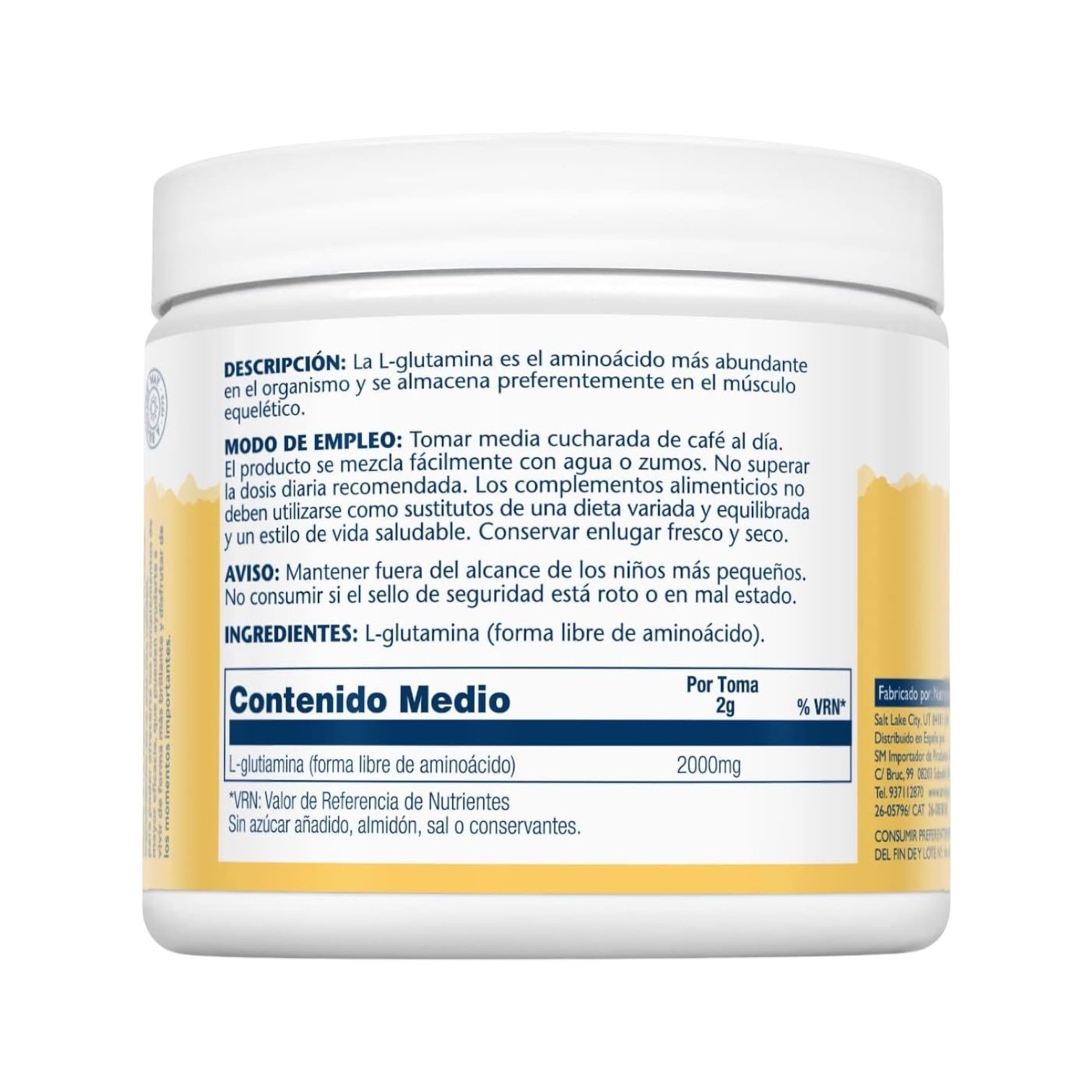 L-Glutamina Solaray Polvo - Imagen 2