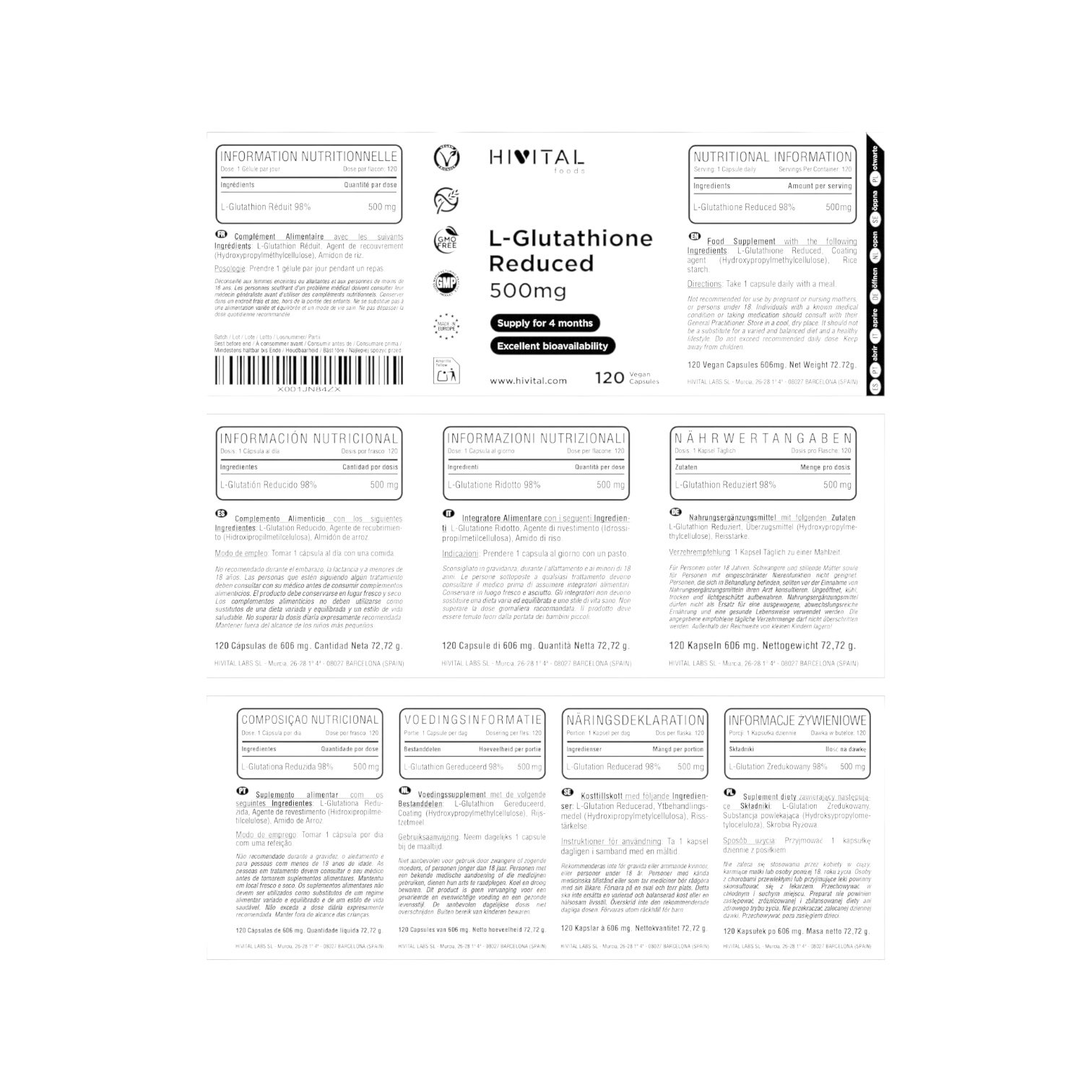 L-Glutation Hivital 120 Cápsulas - Imagen 2