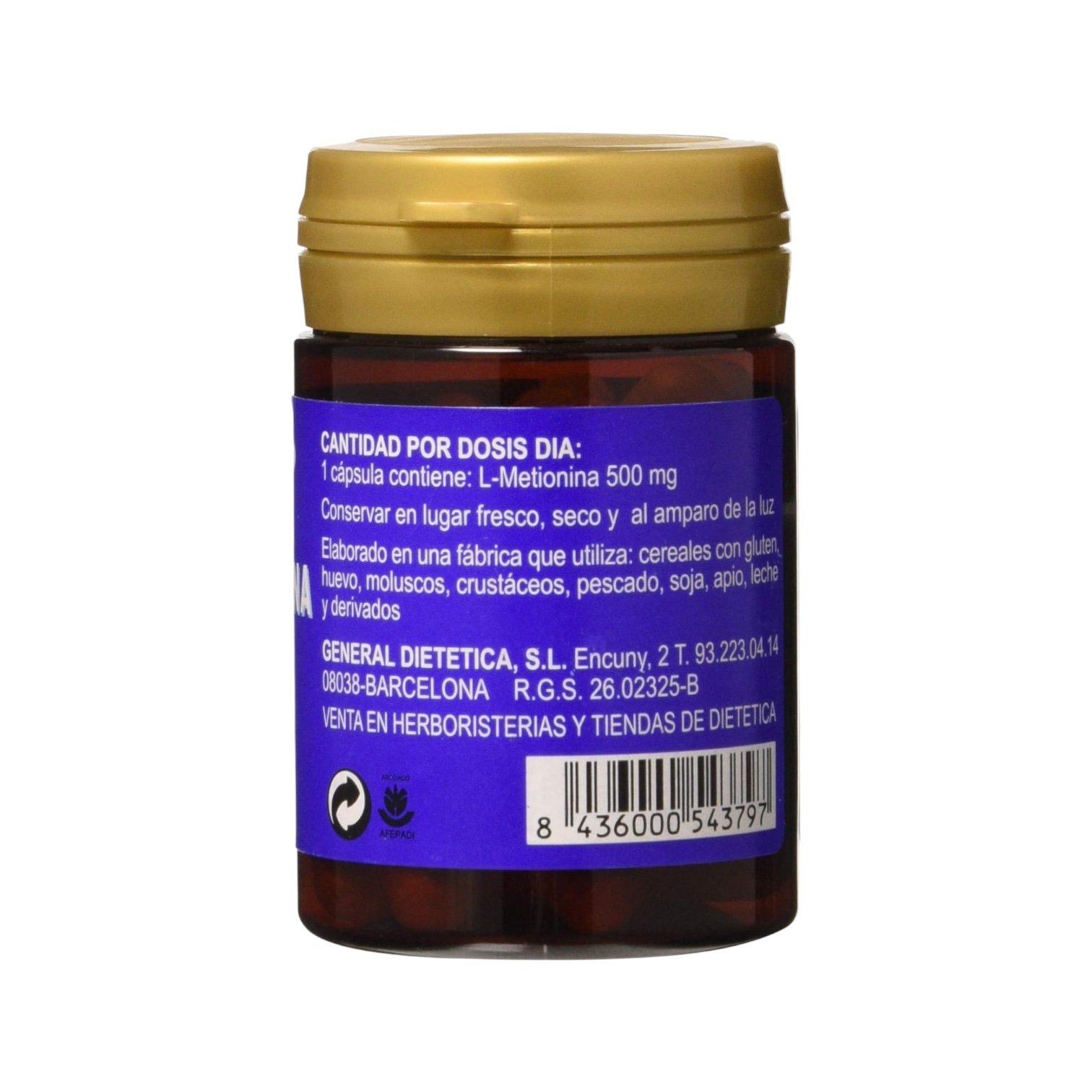 L-Metionina Integralia 30 Cápsulas - Imagen 2