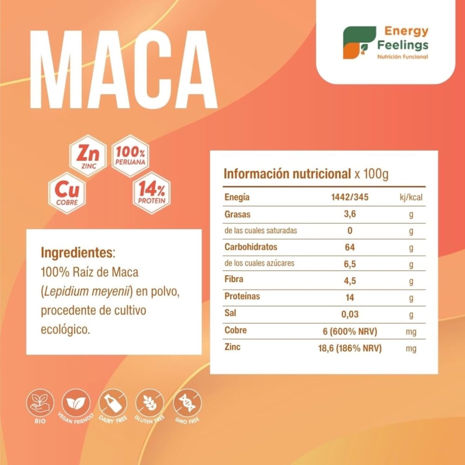 Maca Bio Polvo Energy Feelings - Imagen 3