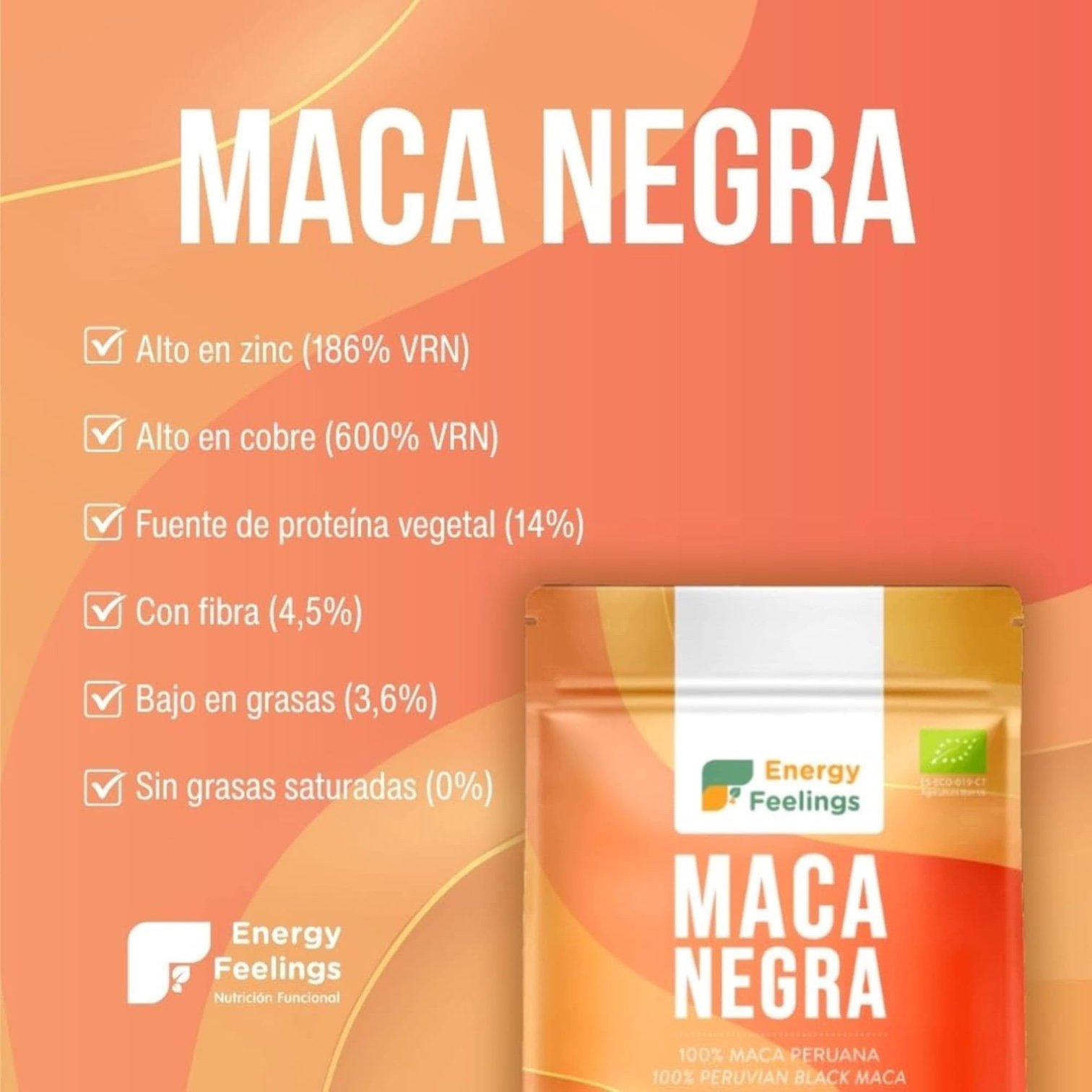 Maca Negra Polvo Bio - Imagen 2