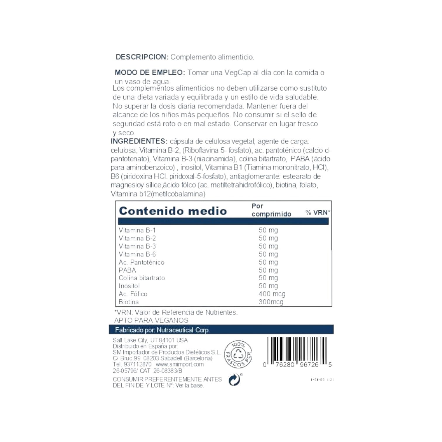Methyl B Complex Solaray - Imagen 2