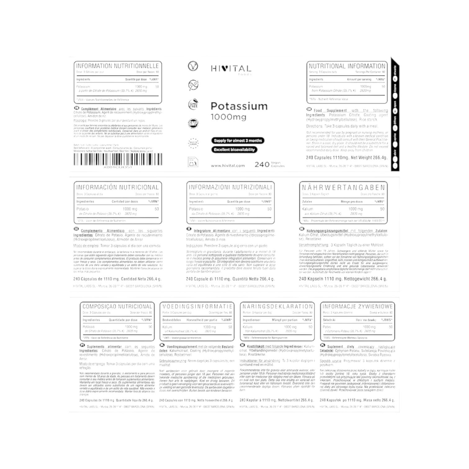 Potasio Hivital 240 Cápsulas - Imagen 2