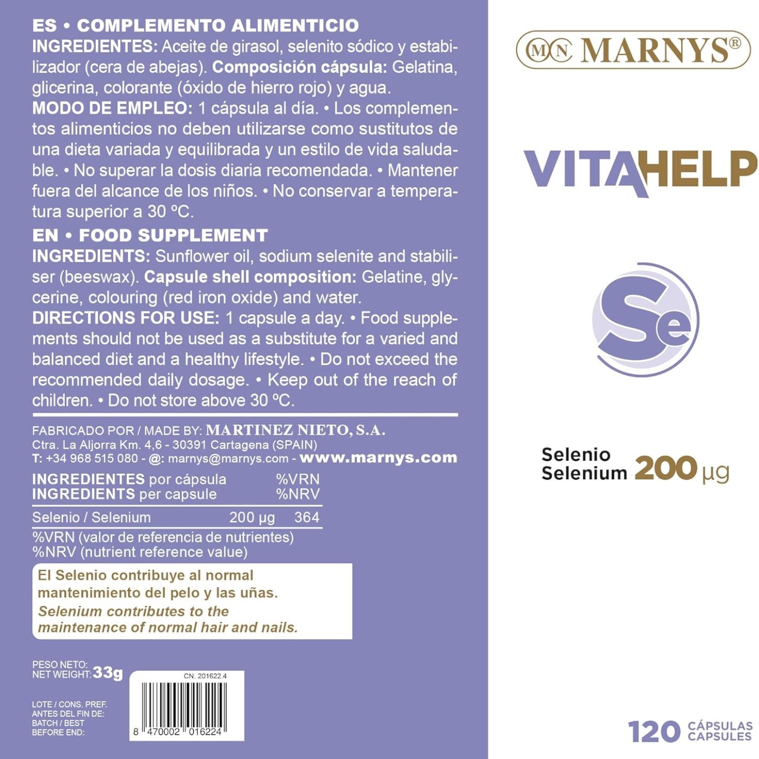 Selenio Vitahelp Marnys - Imagen 2
