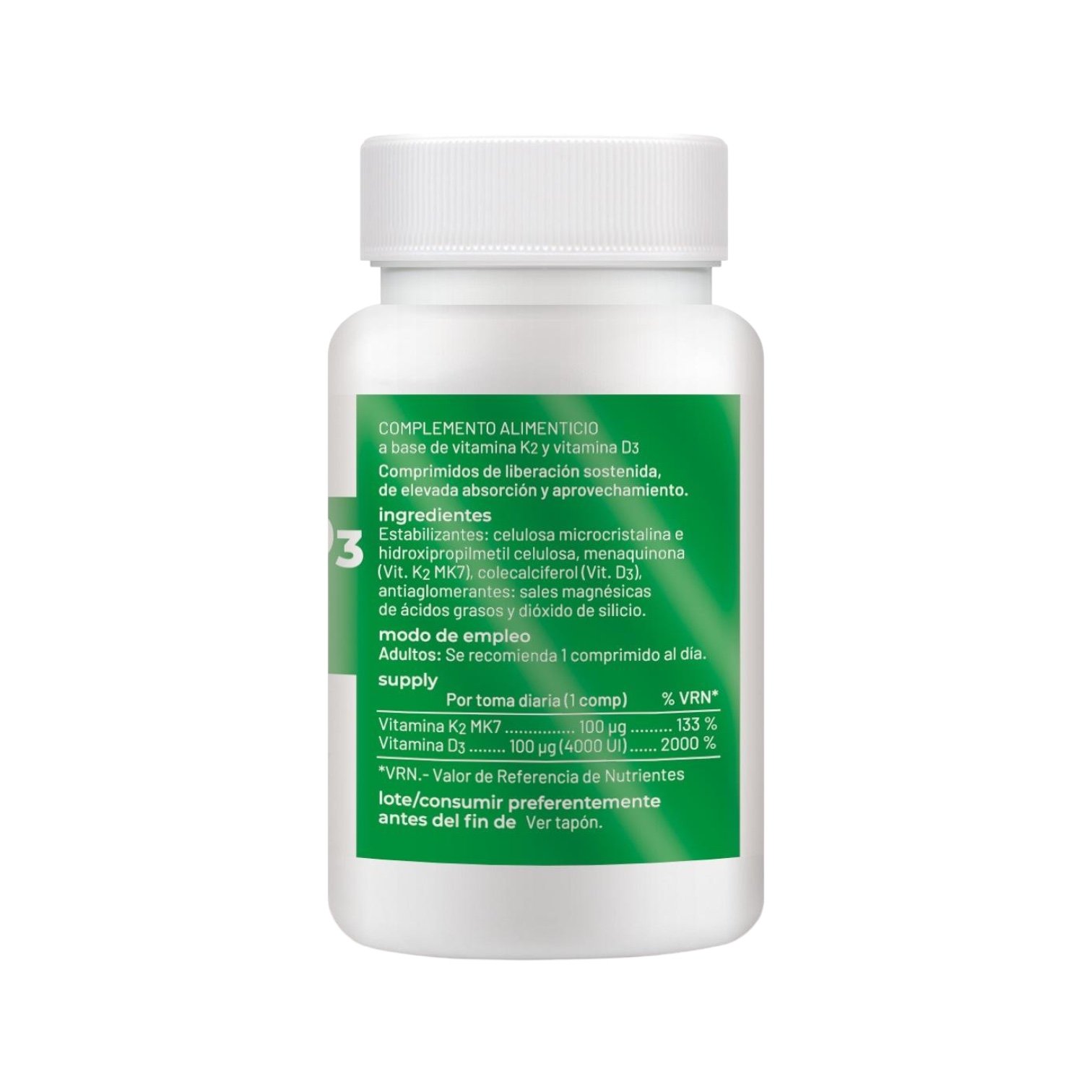 Vitamina D3 y K2 Soria Natural - Imagen 2