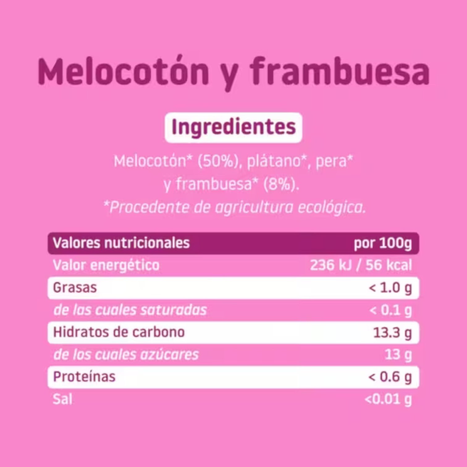 Smileat Tarrito Frambuesa y Melocotón Ecológico - Imagen 3