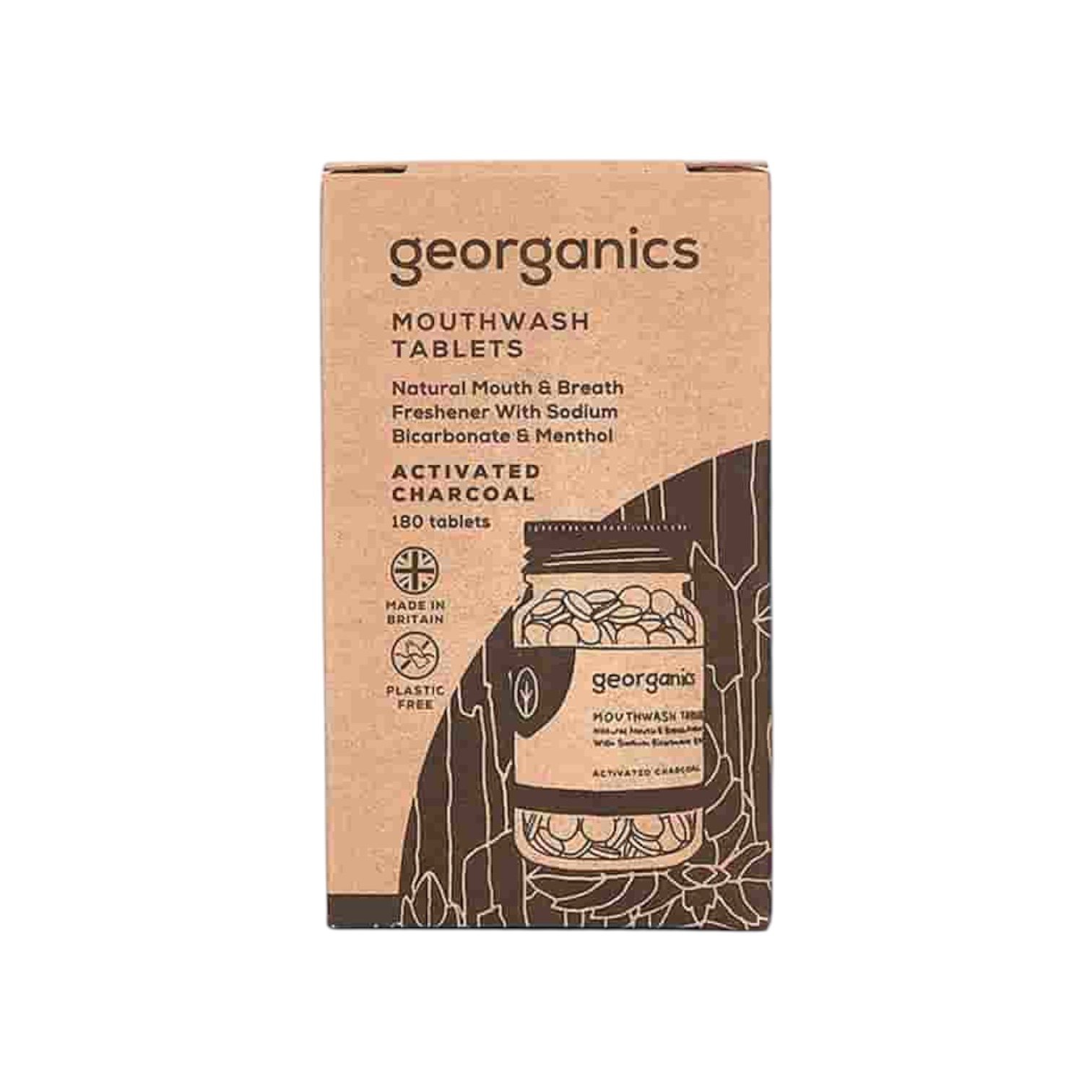 Georganics Enjuague Bucal Carbón Activo 180 Pastillas Vegan - Imagen 2