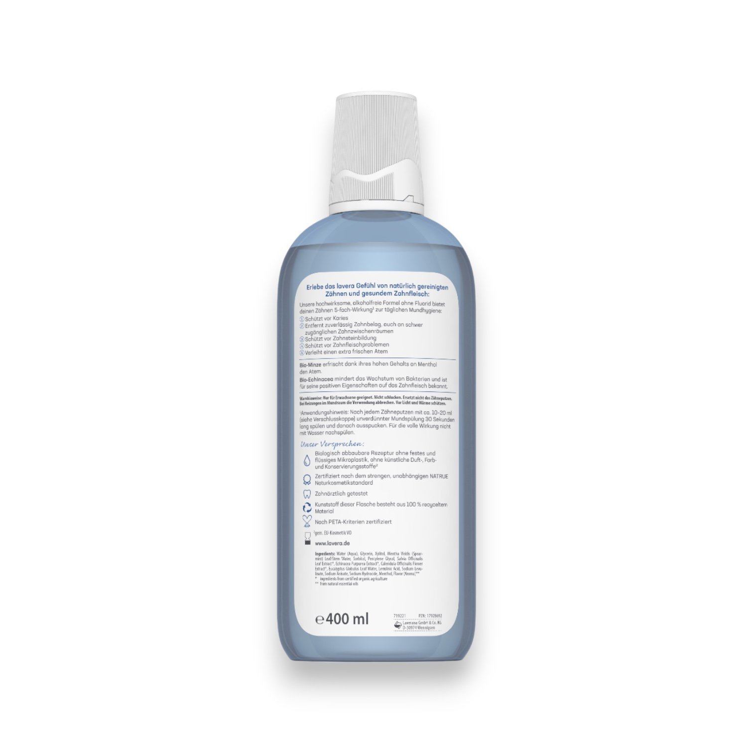 Lavera Complete Care Enjuague Bucal Bio Sin Flúor 400 ml - Imagen 2