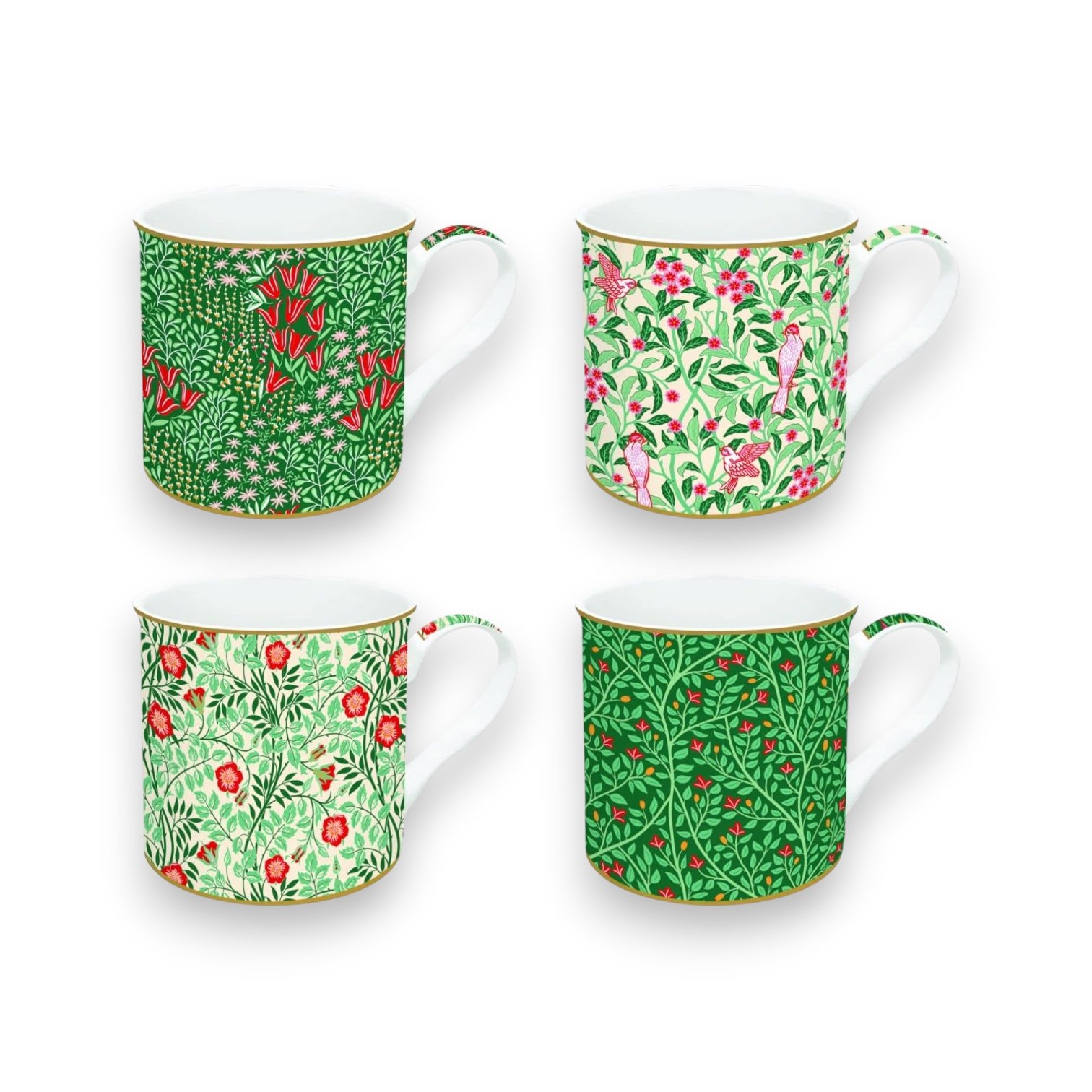 Set 4 Tazas de Porcelana Floral Fantasy 300 ml