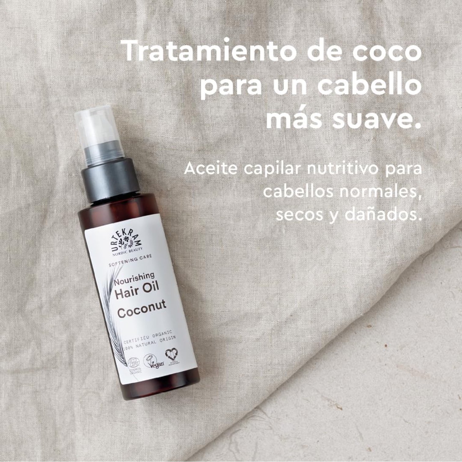 Urtekram Aceite de Coco Bio Vegan para Cabello - Imagen 2