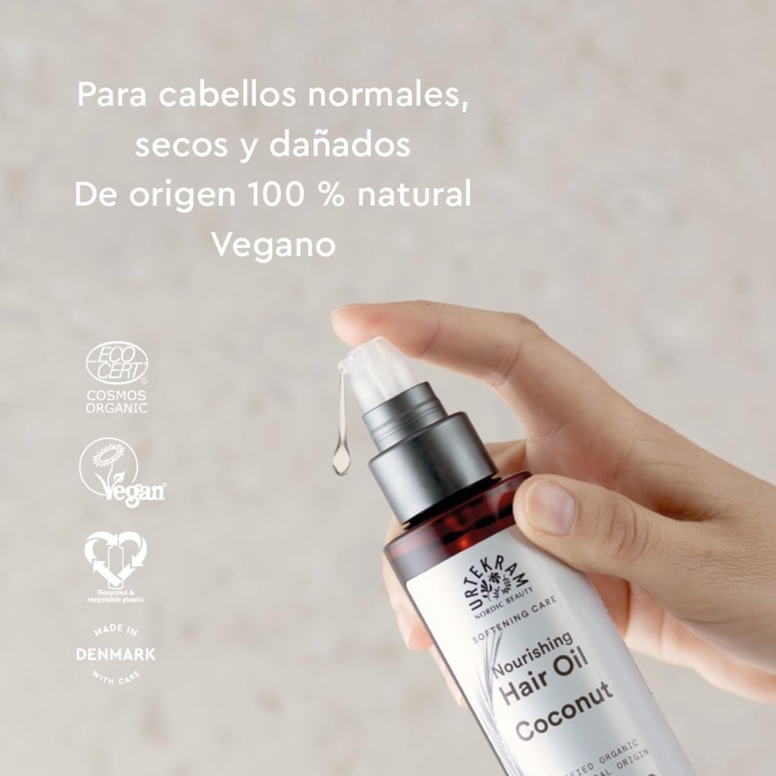 Urtekram Aceite de Coco Bio Vegan para Cabello - Imagen 3