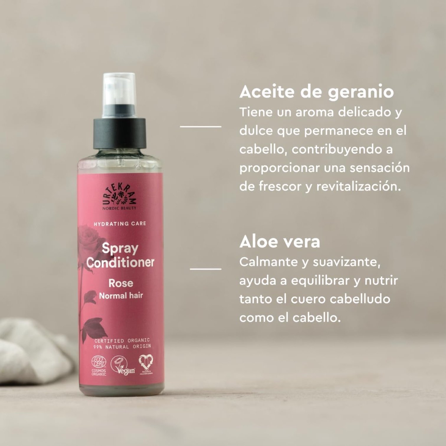 Urtekram Spray Acondicionador Rosas Eco Vegan - Imagen 3